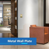 LIDER Toggle Light Switch Metal Wall Plate, Stainless Steel Switch Cover, Corrosion Resistant, Mid-Size 1-Gang 4.88" x 3.11", 201 Stainless Steel, LMWP-11M-BB, Brushed Brass