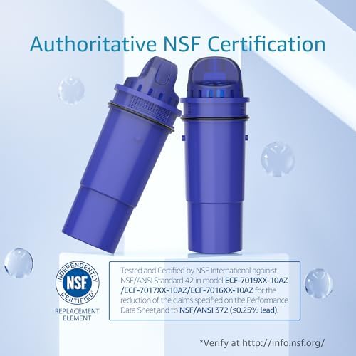 AQUA CREST Replacement for Pur® Pitcher Water Filter, CRF950Z, PPF951K, CR-1100C, PPT700W, CR-6000C, PPT711W, PPT711, PPT710W and More Pur® Pitchers and Dispensers, NSF Certified, AQK-CF10A (6 Packs)
