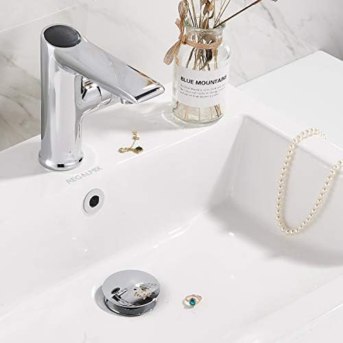 Vessel Sink Drain,Bathroom Pop-up Drain with Detachable Basket Stopper, Anti-Explosion and Anti-Clogging Drain Strainer, Sink Drain Assembly with Overflow Polished Chrome, REGALMIX RWF083H
