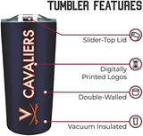 Campus Colors NCAA Stainless Steel Tumbler perfect for Gameday - 18 oz - Double Walled - Keeps Drinks Perfectly Insulated (Virginia Cavaliers - Navy)