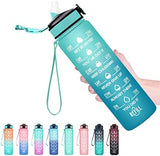 Hyeta 32 oz Water Bottles with Times to Drink and Straw, Motivational Water Bottle with Time Marker, Leakproof, Drinking Sports Water Bottle for Fitness, Gym and Outdoor