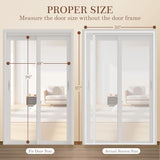 Yotache Reversible Left/Right Opening Magnetic Screen Door Fits 48 x 96 inch Doors, Screen Size 50" x 97" Anti-Tearing Net with Strong Magnets for Front/Back Patio Door, White