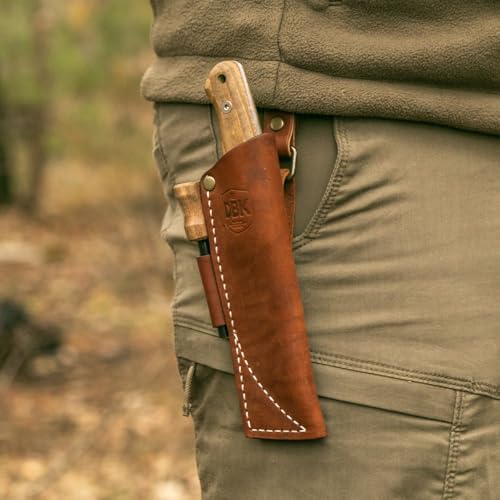 BPS Knives Bushmate 2.0 Designed by DBK - Bushcraft Knife - Fixed-Blade Carbon Steel Knife with Leather Sheath & Firestarter - Outdoor Full Tang Camping Survival Knives