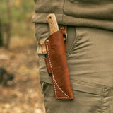 BPS Knives Bushmate 2.0 Designed by DBK - Bushcraft Knife - Fixed-Blade Carbon Steel Knife with Leather Sheath & Firestarter - Outdoor Full Tang Camping Survival Knives