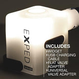Exped Widget | High-Power Sleeping Mat Pump | Rechargeable Battery Bank | Lumen Lantern, White/Navy