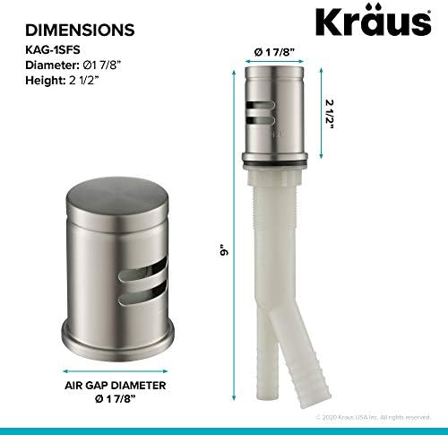 KRAUS Dishwasher Air Gap in Spot Free All-Brite™ Stainless Steel, KAG-1SFS
