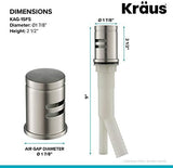KRAUS Dishwasher Air Gap in Spot Free All-Brite™ Stainless Steel, KAG-1SFS