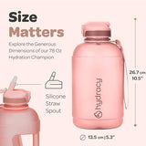 Hydracy Water Bottle with Time Marker -Large BPA Free Water Bottle & No Sweat Sleeve -Leak Proof Gym Bottle with Fruit Infuser Strainer & Times to Drink -Ideal for Fitness Sports & Outdoors