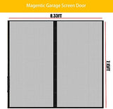 Garage Door Screen for 1 Car Garage Doors 8x7FT- Reinforced Fiberglass Door Screen,Stronger High Energy Magnets ， Magnetic Screen Door