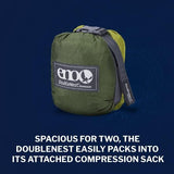 ENO DoubleNest Hammock - Lightweight, Portable, 1 to 2 Person Hammock - for Camping, Hiking, Backpacking, Travel, a Festival, or The Beach - Olive/Melon