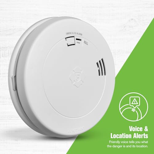 First Alert SMCO210V, 10-Year Sealed Battery Combination Smoke & Carbon Monoxide Alarm with Voice & Location Alerts, 1-Pack