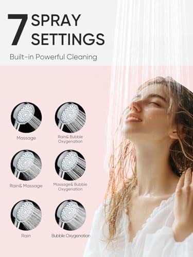 Cobbe Filtered Shower Head with Handheld, High Pressure 7-mode Showerhead with Filters for Hard Water - Remove Chlorine - Reduces Dry Itchy Skin, Patented Paddle Shift Design, Chrome