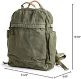 Gootium Canvas Backpack for Women Vintage Style Zipper Bag Men's Casual Daypack Cloth Outdoor Travel Rucksack, Olive