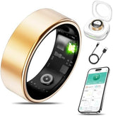 Smart Health Ring for Women Men Fitness Tracker with Heart Rate, Blood Oxygen, Blood Pressure, Sleep Monitoring, Step Counting, IP68 Waterproof for iPhone and Android, No Subscription Fee, Beige 9