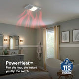 Broan-NuTone BHFLED110 PowerHeat Bathroom Exhaust Fan, Heater, and LED Light Combination, 110 CFM