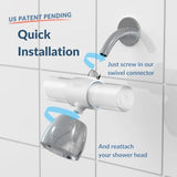 Weddell Duo Shower Filter - NSF Certified Shower Filter, High Pressure Activated Carbon Filter, Removes Chlorine, PFAS & Particulates, Clinically Tested For Healthier Skin & Hair (White)