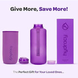 Hydracy Water Bottle with Time Marker -Large BPA Free Water Bottle & No Sweat Sleeve -Leak Proof Gym Bottle with Fruit Infuser Strainer & Times to Drink -Ideal for Fitness Sports & Outdoors