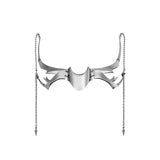 L'VOW Silver Metal Half Mask Face Chain Jewelry Cyborg Accessories, S1