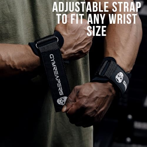 Gymreapers Weight Lifting Hooks (Pair), Heavy Duty Power Wrist Straps Hand Grip Support For Deadlifts, Pull Ups, Shrugs - Gym Gloves For Men and Women