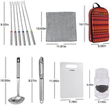 Camping Cookware Storage Bag - Camping Cooking Utensils Set Bag Camping Tool Portable Storage Bag Suitable for Knife, Fork, Spoon, Chopping Board, Chef's Knife,Kitchenware Storage