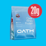 Oath Nutrition Clear Whey Isolate Protein Powder, Coco Razz, 20g Complete Protein per Serving, No Added Sugar, Grass-Fed, 18 Servings