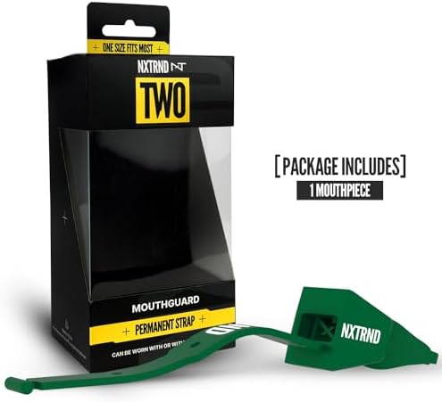 Nxtrnd Two Football Mouth Guard, Football Mouthpiece with Strap, Fits Adult & Youth (Dark Green)