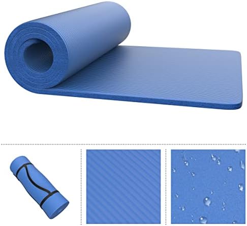 Foam Sleeping Pad for Camping - 0.75-Inch-Thick Waterproof Sleep Pad with Carry Straps for Cots, Tents, or Sleepovers by Wakeman Outdoors (Blue)