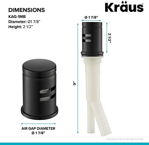 KRAUS Dishwasher Air Gap in Matte Black, KAG-1MB
