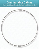 Pawfly 5 Inch/10 Inch Wire Keychain Cable Large Stainless Steel Key Ring Loop Holder, 20/50/100 Pack