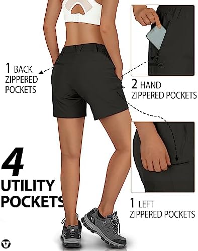 Outdoor Ventures Women's Hiking Shorts Stretch Lightweight Golf Shorts Quick Dry UPF 50+ 5 inch Cargo Short for Camping