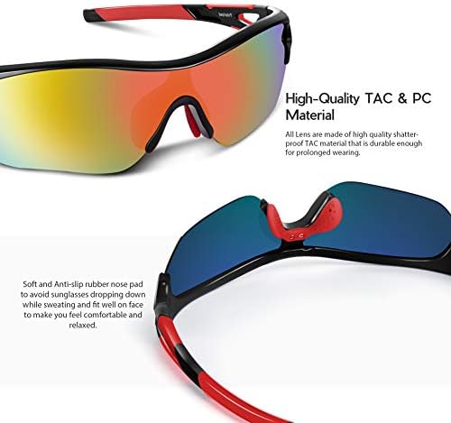 BEACOOL Polarized Sports Sunglasses for Men Women Youth Baseball Cycling Running Driving Fishing Golf Motorcycle TAC Glasses