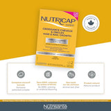 Nutricap Expert Hair & Nail Growth - Made In Canada - Biotin, Walnut Oil, Vitamin B3 - Hair Growth, Strengthens Nails - 2 Months Treatment - 120 softgels