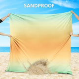Beach Blanket Waterproof Sandproof Beach Mat 79" X 83" /10'x9'for 2-8 Adults Quick Drying Outdoor Picnic Mat Beach Accessories for Travel, Camping, Hiking