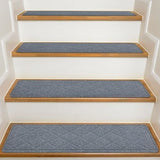 Stair Treads for Wooden Steps Indoor, 8" X 30" Non Slip Carpet Stair Treads with Reusable Adhesive for Kids Elders and Dogs, Surface Polyester TPR Backing Stair Rugs, 4 Pack Stair Rugs Dark Grey
