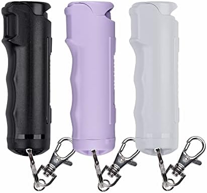 SABRE Pepper Gel with Fast Flip Top, Maximum Strength OC Spray, Snap Clip for Easy Carry and Fast Access, Finger Grip for More Accurate and Faster Aim, UV Marking Dye, 0.54 fl oz, Easy to Use Safety