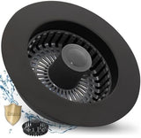 3 in 1 Kitchen Sink Stopper, Pop Up Kitchen Sink Drain Strainer, with an Extra Basket Strainer, Kitchen Sink Drain Stopper for US Standard 3-1/2 Inch, Brass Material Electroplate Black