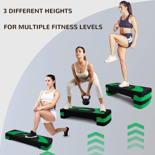 BalanceFrom Aerobic Exercise Step Platform, Home & Gym Workout Stepper, Green