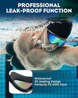 Rantizon Swim Goggles 2 Pack, Wide View Anti Fog&UV Swimming Goggles for Audlt, No Leaking Pool Accessories for Men Women Kid