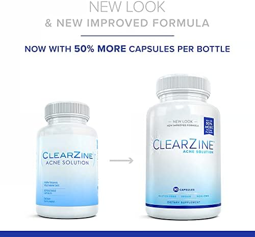 Acne Pills for Teens & Adults | Clear Skin Supplement, Vitamins for Hormonal & Cystic Acne, 90 Caps