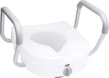 Carex E-Z Lock Raised Toilet Seat With Handles, 5" Toilet Seat Riser with Arms, Handicap Raised Toilet Seat For Seniors and Elevated Toilet Seat