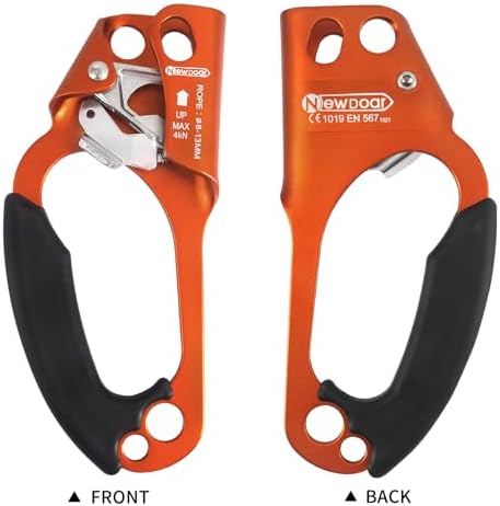 NewDoar UIAA & CE Certified Hand Ascender Rock Climbing Tree Arborist Rappelling Gear Equipment Rope Clamp for 8~13MM Rope