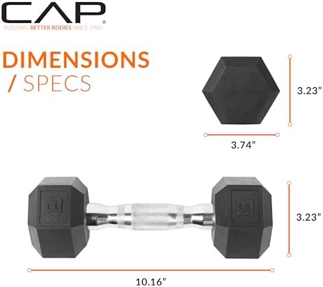 CAP Barbell Coated Dumbbell Weight | Multiple Options Pairs & Sets