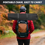 Folding Outdoor Beach Camp Chair with Cup Holder, Storage Pocket, Waterproof Bag Outdoor Arm Chair, Supports 225LBS, Black