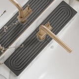 30 inch Kitchen Faucet Absorbent Mat - Diatomaceous Earth Splash Guard for Sink Faucet, Aesthetic Water Absorbing Stone Tray in The Modern Home [30" x 3.9", Dark grey]