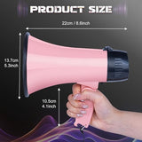 MyMealivos Portable Megaphone Bullhorn 20 Watt Power Megaphone Speaker Voice and Siren/Alarm Modes with Volume Control and Strap (Pink)