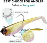 TRUSCEND Pre-Rigged Soft Fishing Lures, Well-Made Easy Catching Lures for Family Fishing, Great Action Swimbaits with Spinner, All-Conditions Fishing Gear for Bass Trout Walleye, Crappie Fishing Jigs