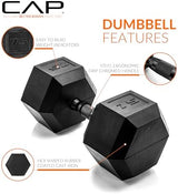 CAP Barbell Coated Hex Dumbbell Weight | Multiple Options