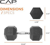 CAP Barbell Coated Hex Dumbbell Weight | Multiple Options