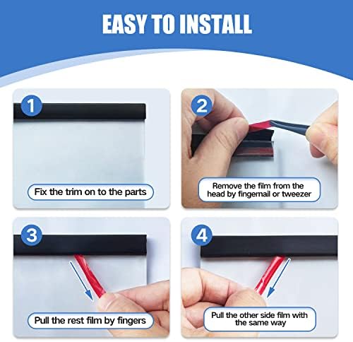 Rubber Edge Trim, Self-Adhesive Rubber Edge Protector for 1/8" Mirror and Flexiglass, EPDM Material, Fit 1/8"(3mm), Length 20 Ft, Black Color, U Channel Edge Trim