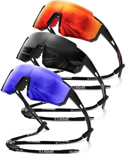 Polarized Sport Sunglasses for Men and Women, Lightweight TR90 Sun Glasses with UV Protection for Cycling Running